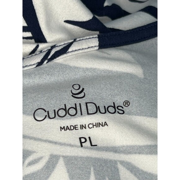 Cuddl Duds Women's Wide Leg Flexwear V-Neck Jumpsuit Navy Tropical Size PL - Picture 6 of 6